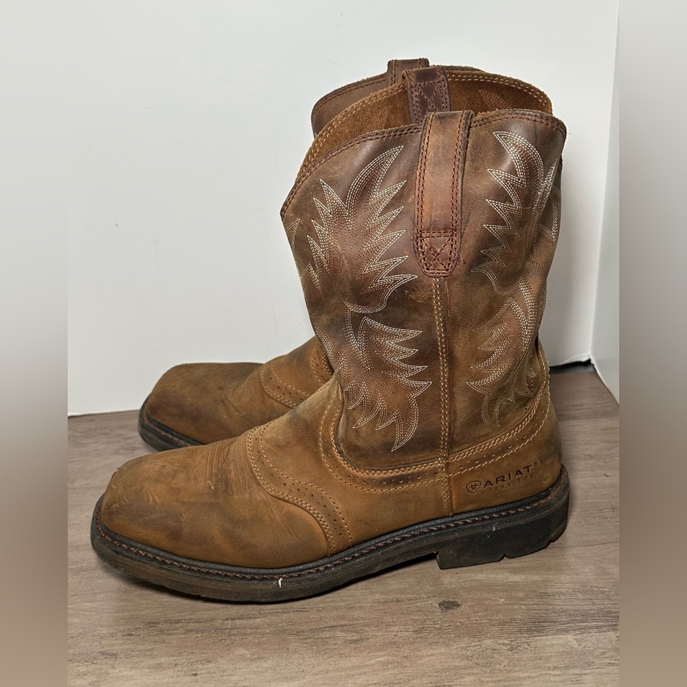 Ariat Men's Sierra Wide Square Steel Toe Work‎ Boots Brown 11.5EE.